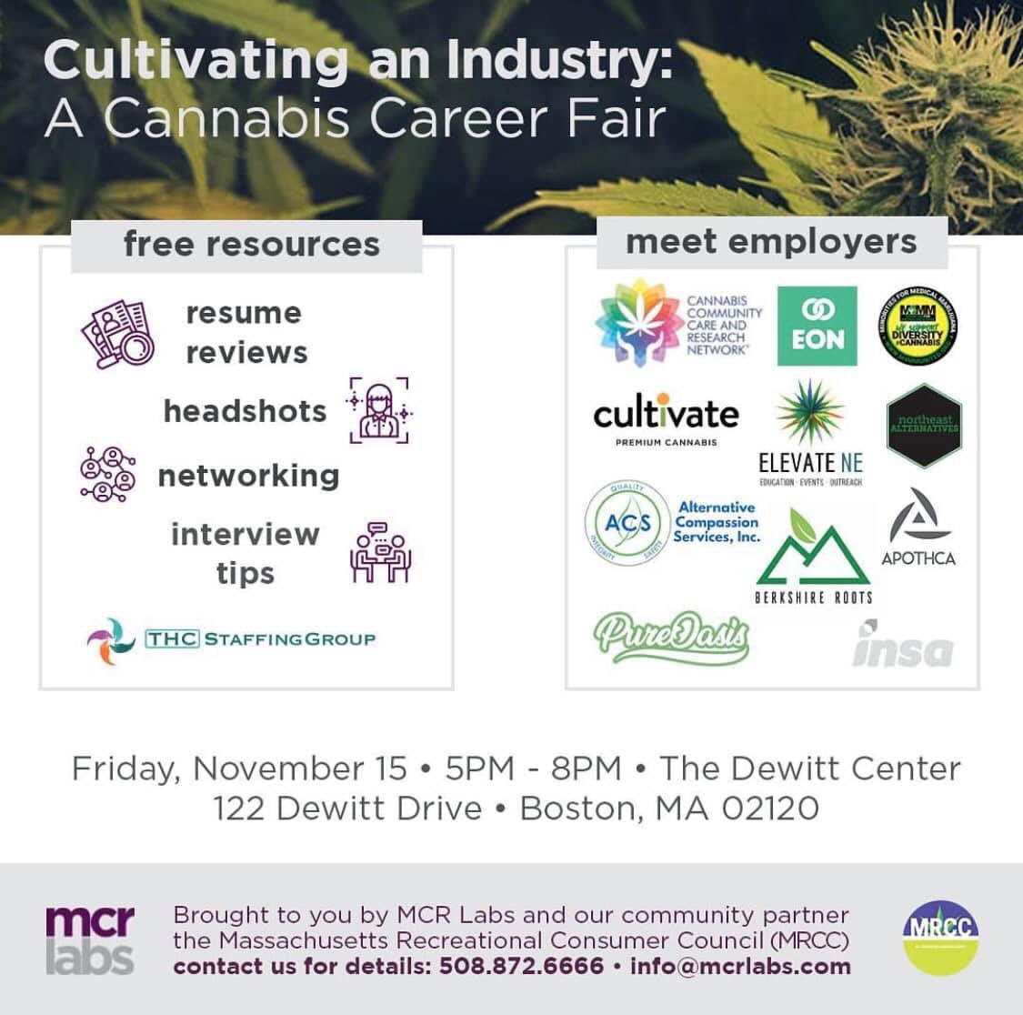 2019 Roxbury Cannabis Career Fair flyer